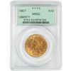 Image 1 : 1907 $10 Liberty Head Eagle Gold Coin PCGS MS62