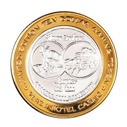 .999 Fine Silver Plaza Casino Las Vegas, Nevada $10 Limited Edition Gaming Token
