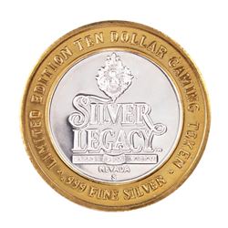 .999 Silver Silver Legacy Reno, Nevada $10 Casino Limited Edition Gaming Token