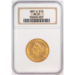 1895-O $10 Liberty Head Eagle Gold Coin NGC MS61