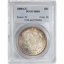 1890-CC $1 Morgan Silver Dollar Coin PCGS MS64