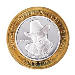 .999 Silver Sam's Town Las Vegas $10 Limited Edition Casino Gaming Token
