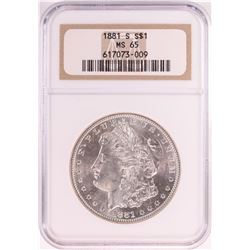 1881-S $1 Morgan Silver Dollar Coin NGC MS65 Old Holder
