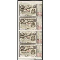 Uncut Sheet of (4) State of Louisiana Baby Bond Obsolete Notes