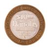 Image 2 : .999 Silver Harrah's Casino Reno Nevada $10 Casino Limited Edition Gaming Token