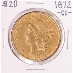 1872-CC $20 Liberty Head Double Eagle Gold Coin