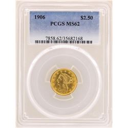 1906 $2 1/2 Liberty Head Quarter Eagle Gold Coin PCGS MS62