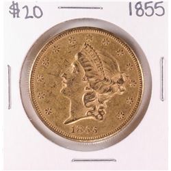 1855 Type 1 $20 Liberty Head Double Eagle Gold Coin