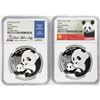 Image 1 : Lot of (2) 2019 China 10 Yuan Silver Panda Coins NGC MS70 Early Releases