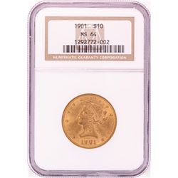 1901 $10 Liberty Head Eagle Gold Coin NGC MS64