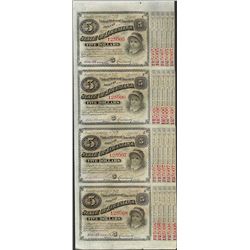 Uncut Sheet of (4) State of Louisiana Baby Bond Obsolete Notes