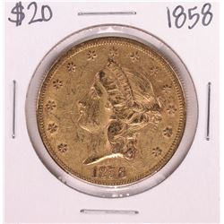 1858 Type 1 $20 Liberty Head Double Eagle Gold Coin