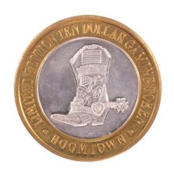 .999 Silver Boomtown Reno, NV $10 Casino Limited Edition Gaming Token
