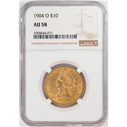 1904-O $10 Liberty Head Eagle Gold Coin NGC AU58