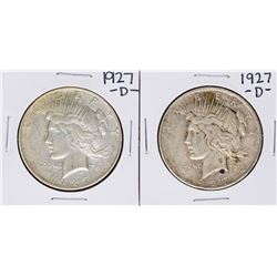 Lot of (2) 1927-D $1 Peace Silver Dollar Coins