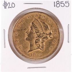 1855 Type 1 $20 Liberty Head Double Eagle Gold Coin