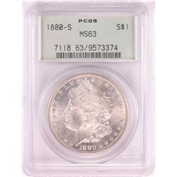 1880-S $1 Morgan Silver Dollar Coin PCGS MS63 Old Green Holder