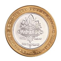 .999 Silver Eldorado Hotel and Casino $10 Casino Gaming Token Limited Edition