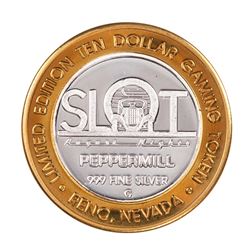 .999 Silver Peppermill Hotel Casino Reno, NV $10 Casino Limited Edition Gaming Token