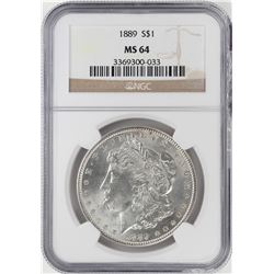 1889 $1 Morgan Silver Dollar Coin NGC MS64
