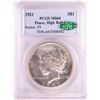 Image 1 : 1921 High Relief $1 Peace Silver Dollar Coin PCGS MS64 CAC