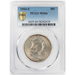 1954-S Franklin Half Dollar Coin PCGS MS66