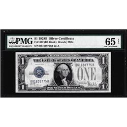 1928B $1 Silver Certificate Note Fr.1602 PMG Gem Uncirculated 65EPQ