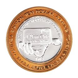 .999 Fine Silver Plaza Casino Las Vegas, Nevada $10 Limited Edition Gaming Token