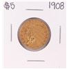 Image 1 : 1908 $5 Indian Head Half Eagle Gold Coin