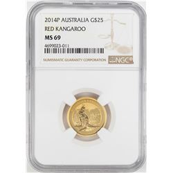 2014P $25 Australia Red Kangaroo Gold Coin NGC MS69