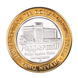 .999 Silver Peppermill Hotel Casino Reno, NV $10 Casino Limited Edition Gaming Token