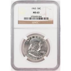 1963 Franklin Half Dollar Coin NGC MS63