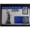 Image 1 : 1886 Morgan Silver Dollar & Stamp Historical Facts Card
