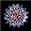 Image 1 : Natural Tanzanite & Rhodolite Garnet Ring