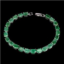Natural Unheated Oval Zambian Emerald Bracelet