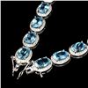 Image 3 : Natural Oval 8x6mm Swiss Blue Topaz Bracelet