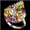 Image 3 : MULTI COLOR TOPAZ RHODOLITE CITRINE PERIDOT Ring