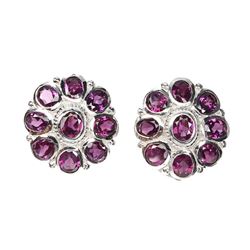 Natural Unheated Rhodolite Garnet Earrings