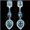 Image 1 : NATURAL  SWISS BLUE TOPAZ EARRINGS