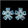 Image 1 : Natural  Swiss Blue Topaz 6x4mm Earrings