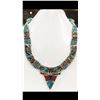Image 1 : Tibet Hand Made Turquoise, Coral, Lapis Lazuli Necklace