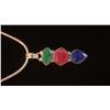 Image 2 : Awesome 8.50 cttw Ruby,Emearald & Sapphire Pendant.