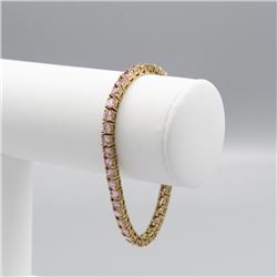 SPARKLING 12.8 CT PINK DIAMOND TENNIS BRACELET