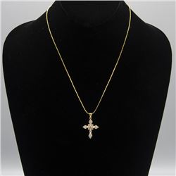 AMAZING14 KT STAMPED GOLD PLATED CROSS PENDANT