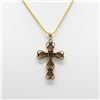 Image 3 : BEAUTIFUL 14 KT GOLD PLATED CROSS PENDANT