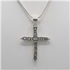 Image 3 : AMAZING 12.50 CT SWISS BLUE TOPAZ CROSS PENDANT