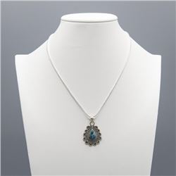 GORGEOUS 3.25 CT NATURAL BLUE TURQUOISE PENDANT