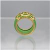 Image 3 : Carved Jade Ring Mounted in 14 kt Gold Overlay