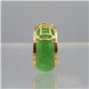 Image 4 : Carved Jade Ring Mounted in 14 kt Gold Overlay