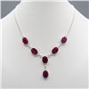Image 1 : Sterling Silver Natural 55 Ct Ruby Necklace